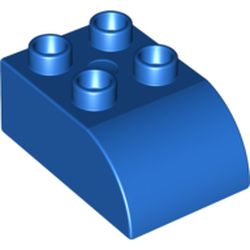 LEGO part DUPLO BRICK, BOW 2X3X1 in Bright Blue/ Blue