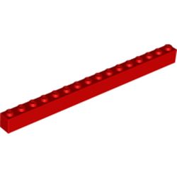 LEGO part 10002465 BRICK 1X16 in Bright Red/ Red