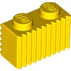 Yellow Brick Special 1 x 2 with Grille