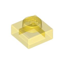 LEGO part 10028554 PLATE 1X1 in Transparent Yellow/ Trans-Yellow