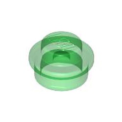 LEGO part 6240221 PLATE 1X1 ROUND in Transparent Green/ Trans-Green