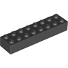 Black Brick 2 x 8