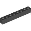 Black Brick 1 x 8