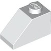 White Slope 45° 2 x 1 with Bottom Pin