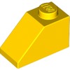 Yellow Slope 45° 2 x 1 with Bottom Pin