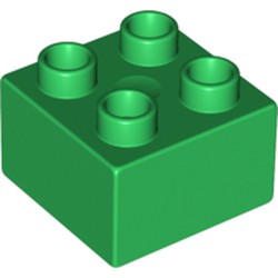 LEGO part 3437 Duplo Brick 2 x 2 in Dark Green/ Green