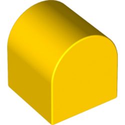 LEGO part DUPLO BRICK 2X2X2, R=15 in Bright Yellow/ Yellow