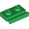Green Plate Special 1 x 2 with Door Rail