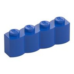 LEGO part 30137 PALISADE BRICK 1X4 in Bright Blue/ Blue
