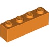 Orange Brick 1 x 4
