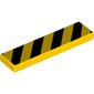 Tile 1 x 4 with Black Diagonal Stripes Print