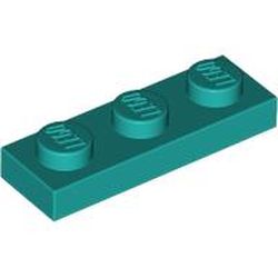 LEGO part 3623 PLATE 1X3 in Bright Bluish Green/ Dark Turquoise