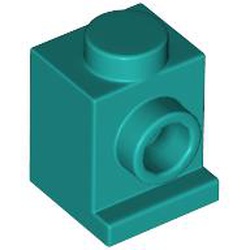 LEGO part 4070 Brick Special 1 x 1 with Headlight and No Slot in Bright Bluish Green/ Dark Turquoise