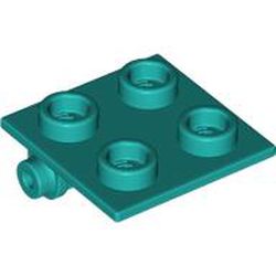 LEGO part 6134 Hinge Brick 2 x 2 Top Plate Thin in Bright Bluish Green/ Dark Turquoise