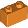 Orange Brick 1 x 2