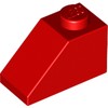 Red Slope 45° 2 x 1 with Bottom Pin