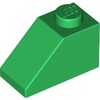 Green Slope 45° 2 x 1 with Bottom Pin