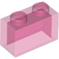 LEGO part 10035743 BRICK 1X2 W/O PIN in Transparent Medium Reddish Violet/ Trans-Dark Pink