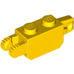 Hinge Brick 1 x 2 Locking with 1 Finger Vertical End and 2 Fingers Vertical End, 9 Teeth