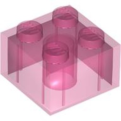 LEGO part 6223 Brick 2 x 2 without Inside Ridges in Transparent Medium Reddish Violet/ Trans-Dark Pink