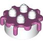Duplo Food Cake with Medium Dark Pink Frosting