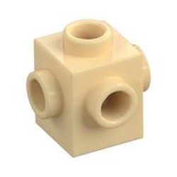 LEGO part 4733 BRICK 1X1 W. 4 KNOBS in Brick Yellow/ Tan