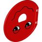 Duplo Ball Tube Exit Door with Half-Closed Eyes and Wavy Mouth Print