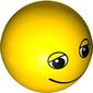 Duplo Ball for Ball Tube with Smile and Black and White Eyes with Eyelids Print