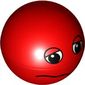 Duplo Ball for Ball Tube with Wavy Smile and Black and White Eyes with Eyelids Print