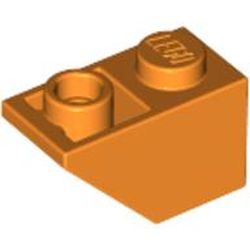 LEGO part ROOF TILE 1X2 INV. in Bright Orange/ Orange