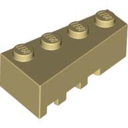 LEGO part  RIGHT BRICK 2X4 W/ANGLE in Brick Yellow/ Tan