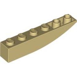 LEGO part 42023 Brick Curved 6 x 1 Inverted in Brick Yellow/ Tan