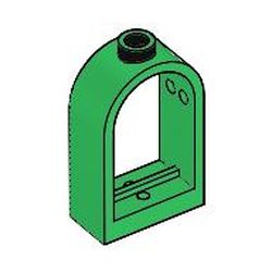 LEGO part 10030044 WINDOW FRAME 1X2X2 2/3 in Dark Green/ Green