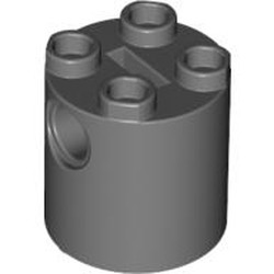 LEGO part  ROUND BRICK 2X2X2 in Dark Stone Grey / Dark Bluish Gray