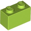 Lime Brick 1 x 2