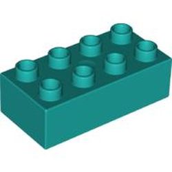 LEGO part 3011 DUPLO BRICK 2X4 in Bright Bluish Green/ Dark Turquoise