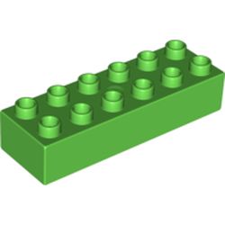 LEGO part DUPLO BRICK 2X6 in Bright Green