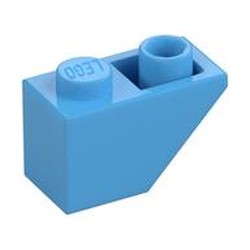 LEGO part  ROOF TILE 1X2 INV. in Medium Blue