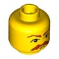 Minifig Head Vernon Dursley, Moustache Brown Bushy Moustache and Eyebrows Print
