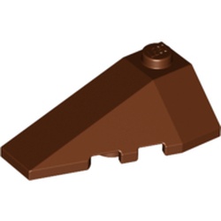 LEGO part 43710 LEFT ROOF TILE 2X4 W/ANGLE in Reddish Brown