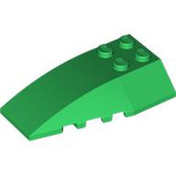 LEGO part BRICK 4X6 W/BOW/ANGLE in Dark Green/ Green