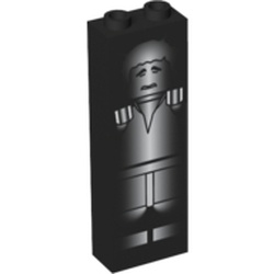 Brick 1 x 2 x 5 with Blocked Open Studs and Bottom Stud Holder with Han Solo in Carbonite Print