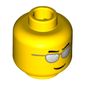 Minifig Head, Silver Sunglasses, Eyebrows and Thin Grin Print
