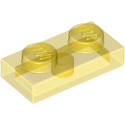 LEGO part 10028653 PLATE 1X2 in Transparent Yellow/ Trans-Yellow