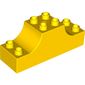 Duplo Brick 2 x 6 x 2 Curved Ends with 'Zoo' in Form of Snake Print
