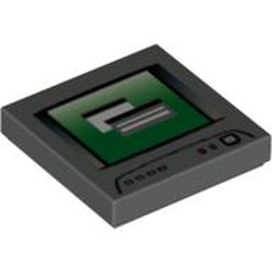 Tile 2 x 2 with Computer Monitor, White Power Switch Icon Print