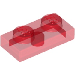 LEGO part 28653 PLATE 1X2 in Transparent Red/ Trans-Red