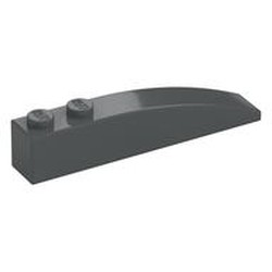 LEGO part  BRICK 1X6 W/BOW in Dark Stone Grey / Dark Bluish Gray