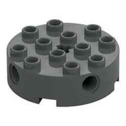 LEGO part  TECHNIC BRICK 4X4 ROUND in Dark Stone Grey / Dark Bluish Gray