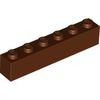 Reddish Brown Brick 1 x 6